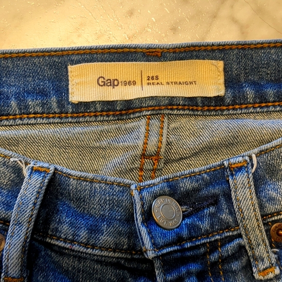 GAP Blue Jeans 26S Real Straight - Picture 1 of 4